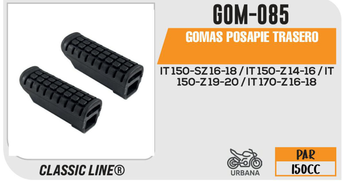 GOMAS POSAPIE TRASERO ENTRADA CUARADA