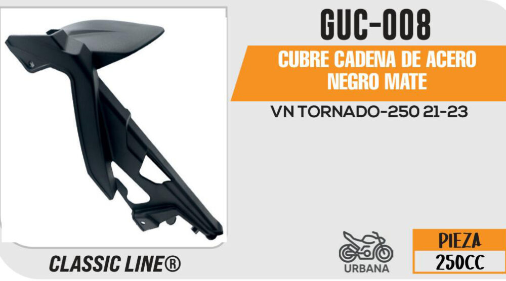 CUBRE CADENA DE ACERO NEGRO MATE