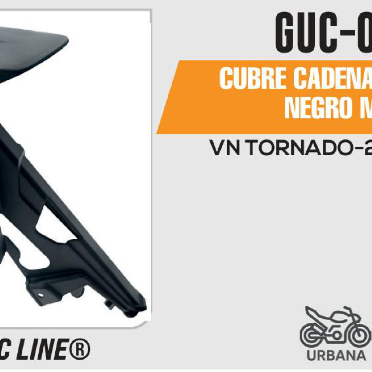 CUBRE CADENA DE ACERO NEGRO MATE