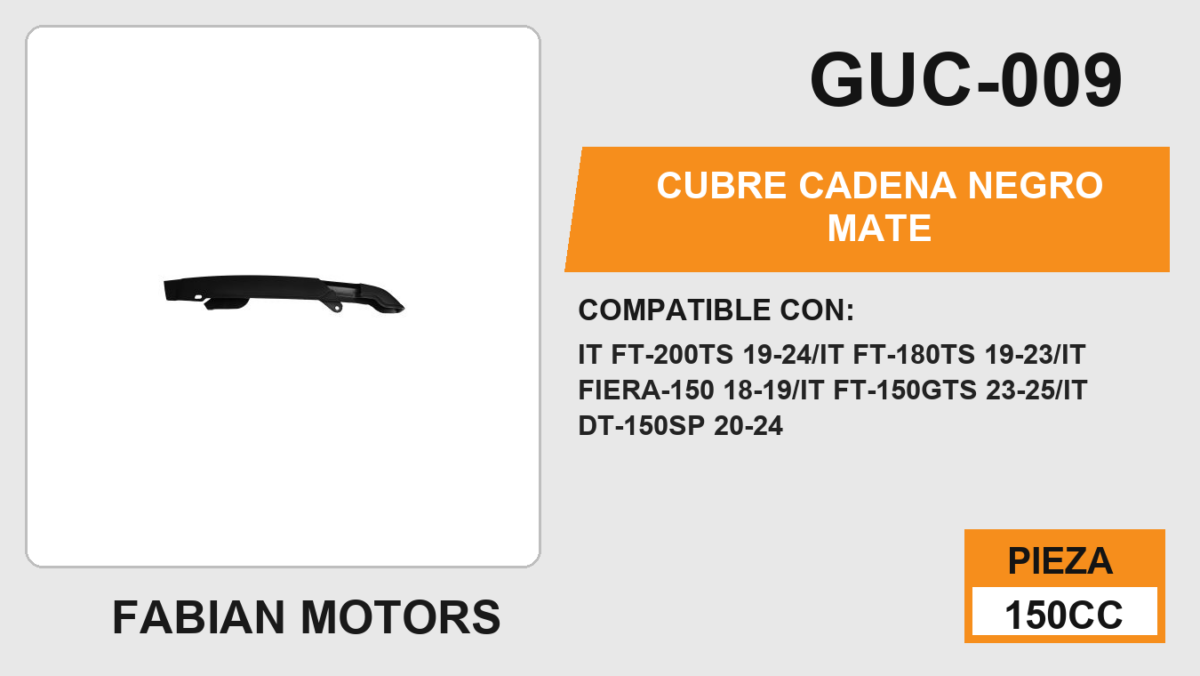 CUBRE CADENA NEGRO MATE