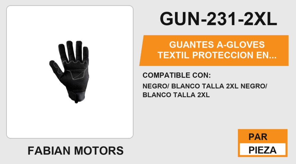 GUANTES A-GLOVES TEXTIL PROTECCION EN NUDILLOS SMART TOUCH SCREEN ANTIDERRAPANTE EN LA PALMA