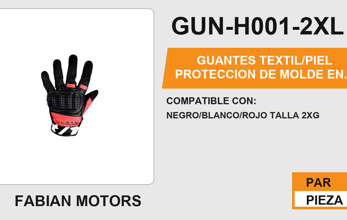 GUANTES TEXTIL/PIEL PROTECCION DE MOLDE EN NUDILLOS ANTIDERRAPANTE EN LA PALMA