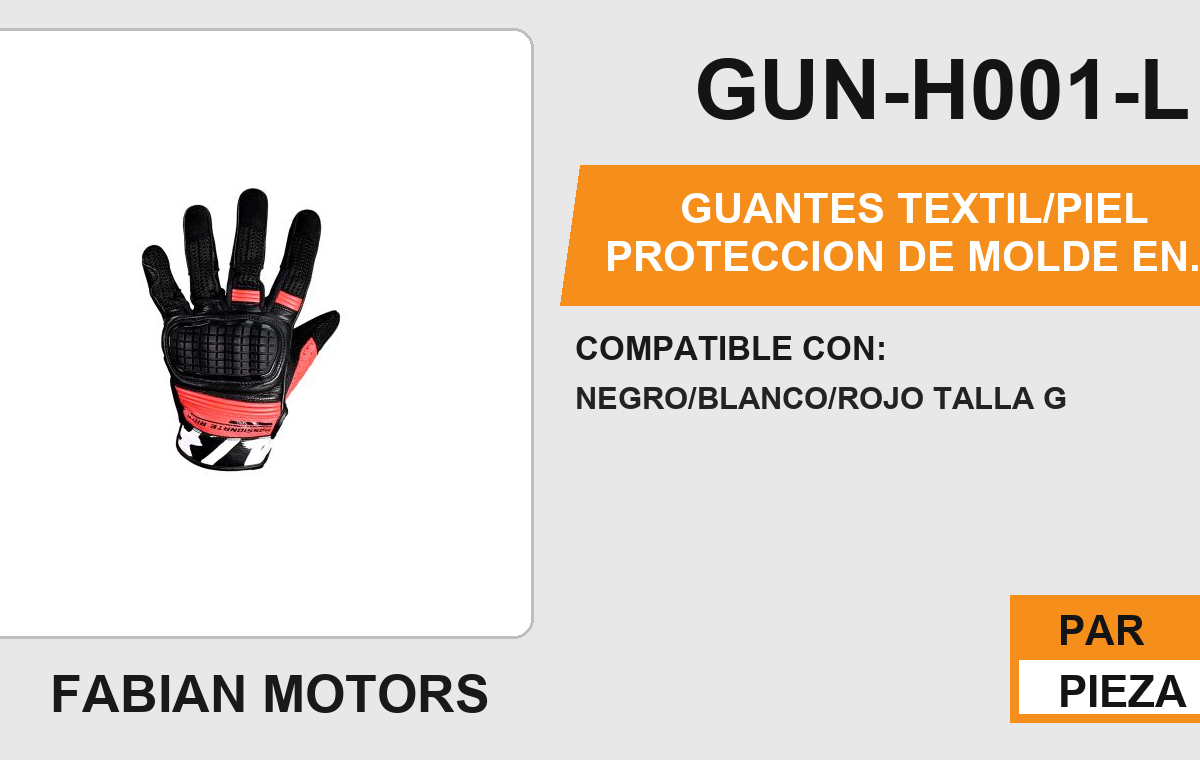 GUANTES TEXTIL/PIEL PROTECCION DE MOLDE EN NUDILLOS ANTIDERRAPANTE EN LA PALMA