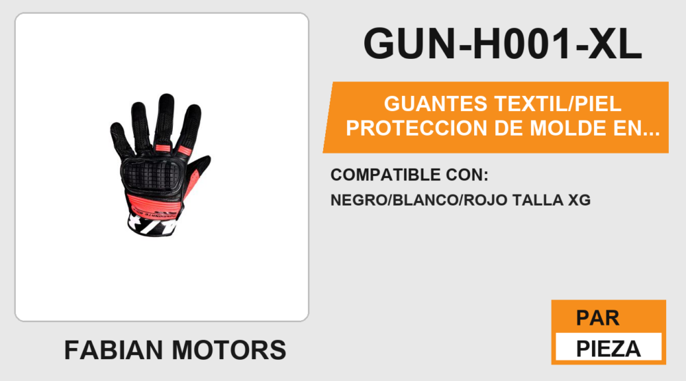 GUANTES TEXTIL/PIEL PROTECCION DE MOLDE EN NUDILLOS ANTIDERRAPANTE EN LA PALMA