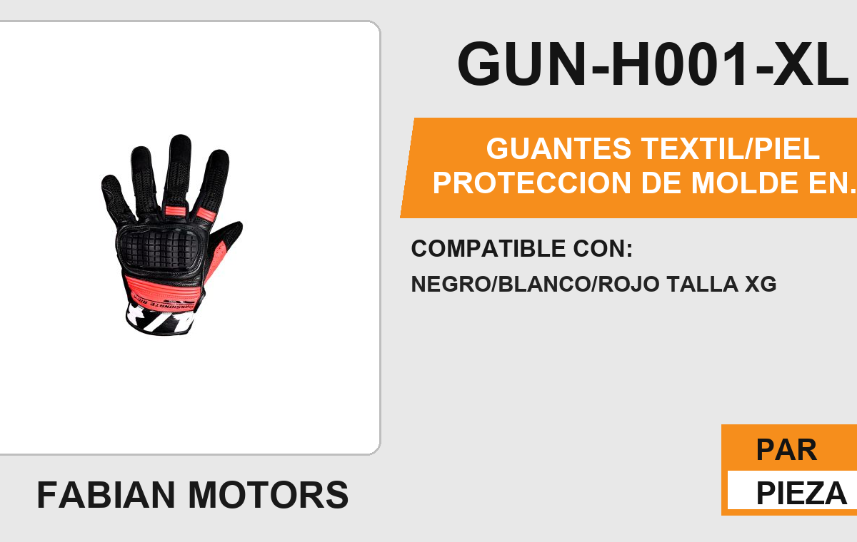 GUANTES TEXTIL/PIEL PROTECCION DE MOLDE EN NUDILLOS ANTIDERRAPANTE EN LA PALMA