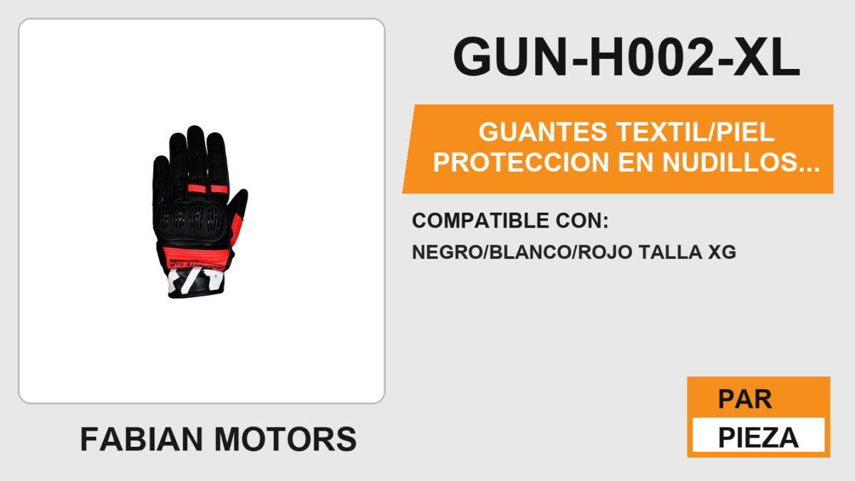 GUANTES TEXTIL/PIEL PROTECCION EN NUDILLOS ANTIDERRAPANTE EN LA PALMA