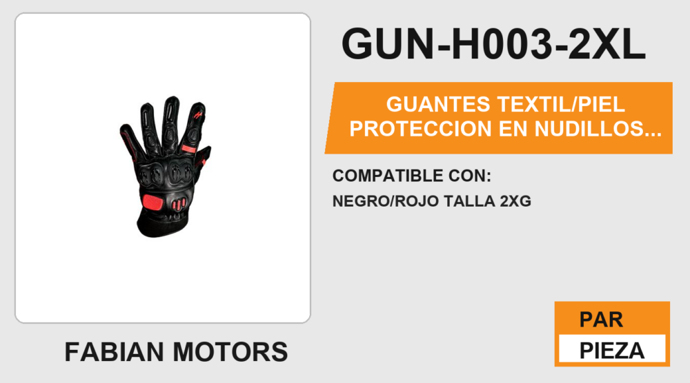 GUANTES TEXTIL/PIEL PROTECCION EN NUDILLOS ANTIDERRAPANTE EN LA PALMA
