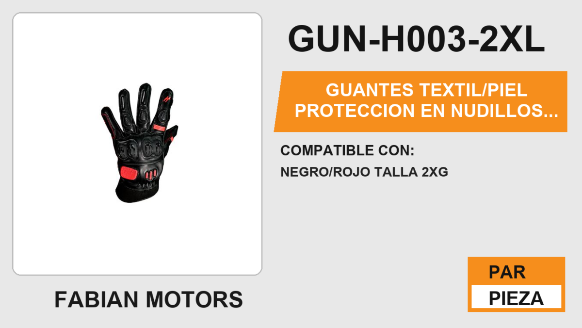 GUANTES TEXTIL/PIEL PROTECCION EN NUDILLOS ANTIDERRAPANTE EN LA PALMA