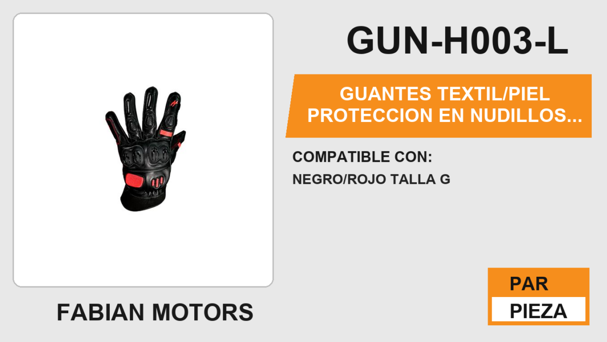 GUANTES TEXTIL/PIEL PROTECCION EN NUDILLOS ANTIDERRAPANTE EN LA PALMA