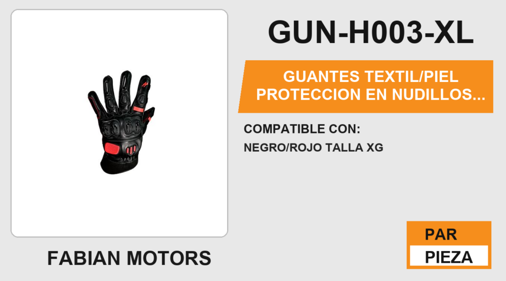 GUANTES TEXTIL/PIEL PROTECCION EN NUDILLOS ANTIDERRAPANTE EN LA PALMA