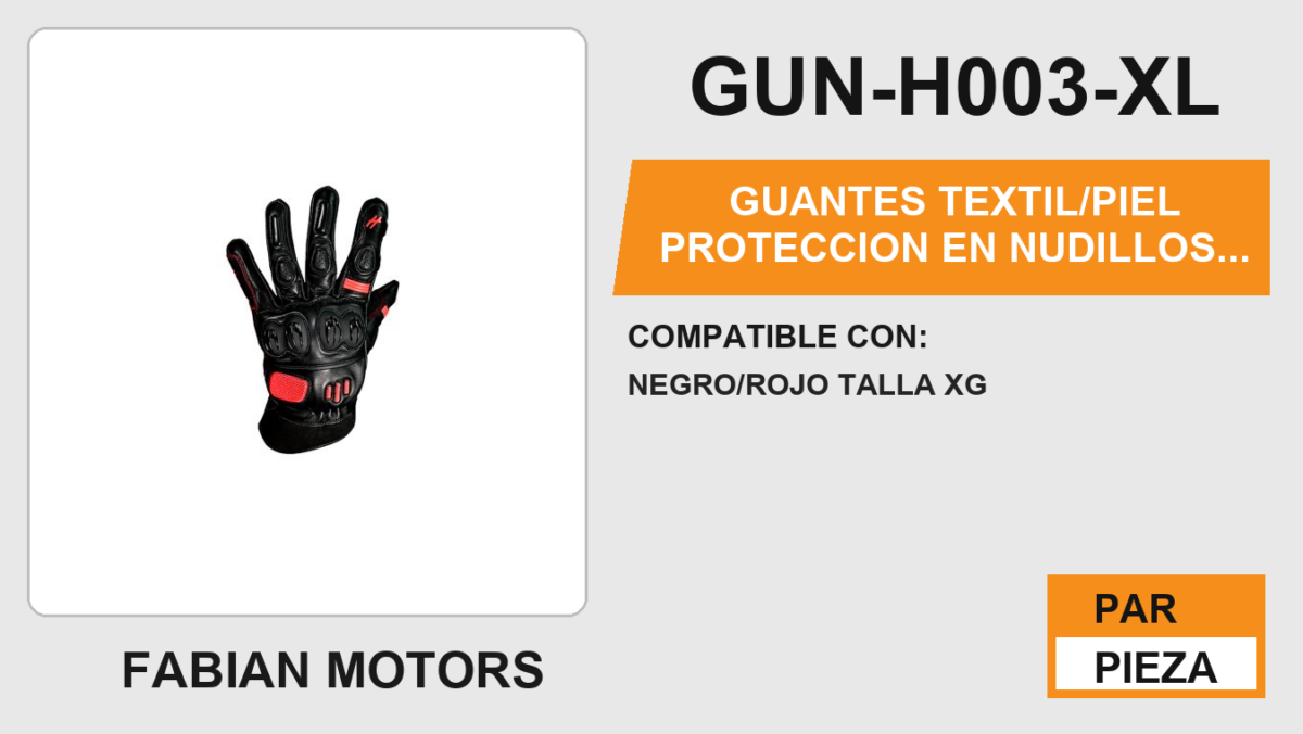 GUANTES TEXTIL/PIEL PROTECCION EN NUDILLOS ANTIDERRAPANTE EN LA PALMA