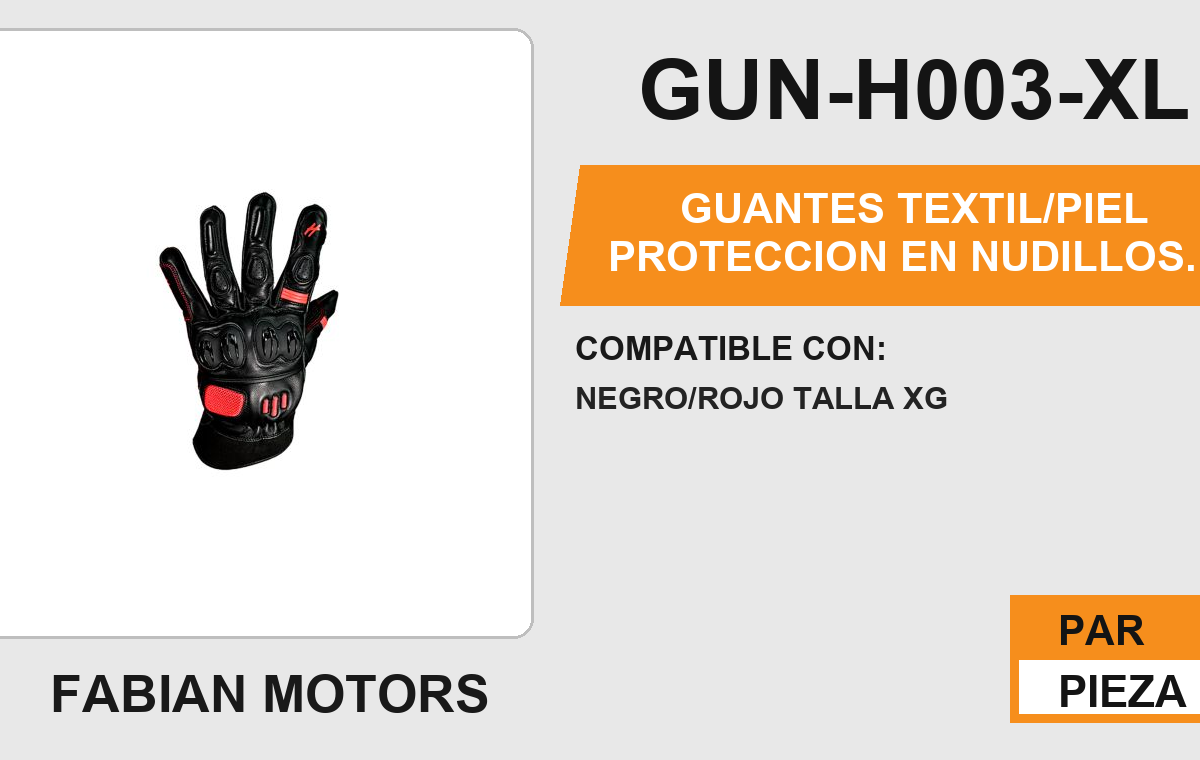 GUANTES TEXTIL/PIEL PROTECCION EN NUDILLOS ANTIDERRAPANTE EN LA PALMA