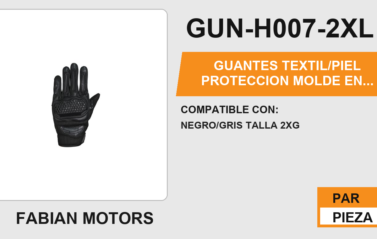 GUANTES TEXTIL/PIEL PROTECCION MOLDE EN NUDILLOS MICROFIBRA EN LA PALMA