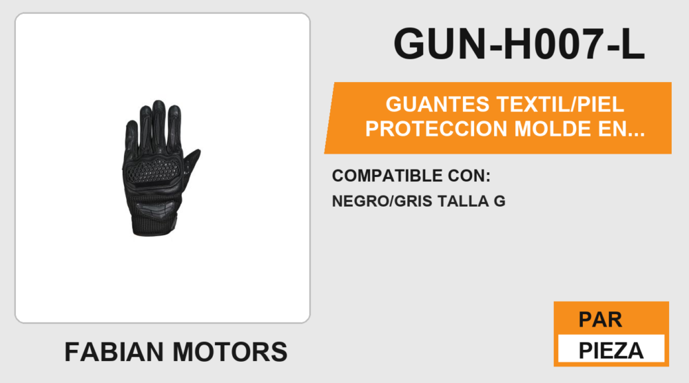 GUANTES TEXTIL/PIEL PROTECCION MOLDE EN NUDILLOS MICROFIBRA EN LA PALMA