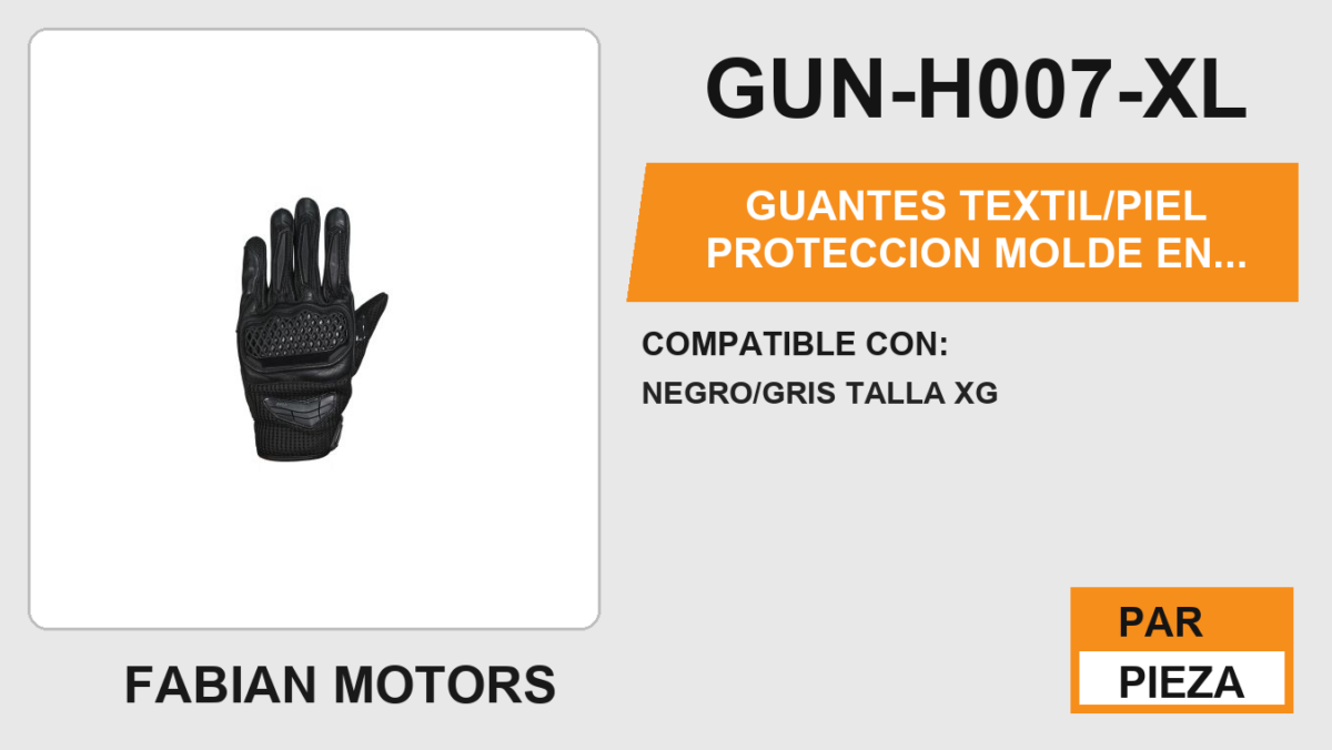 GUANTES TEXTIL/PIEL PROTECCION MOLDE EN NUDILLOS MICROFIBRA EN LA PALMA