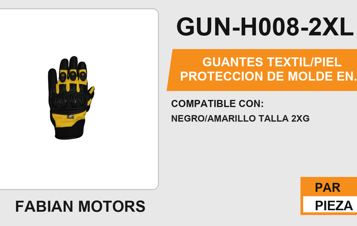 GUANTES TEXTIL/PIEL PROTECCION DE MOLDE EN NUDILLOS ANTIDERRAPANTE EN LA PALMA