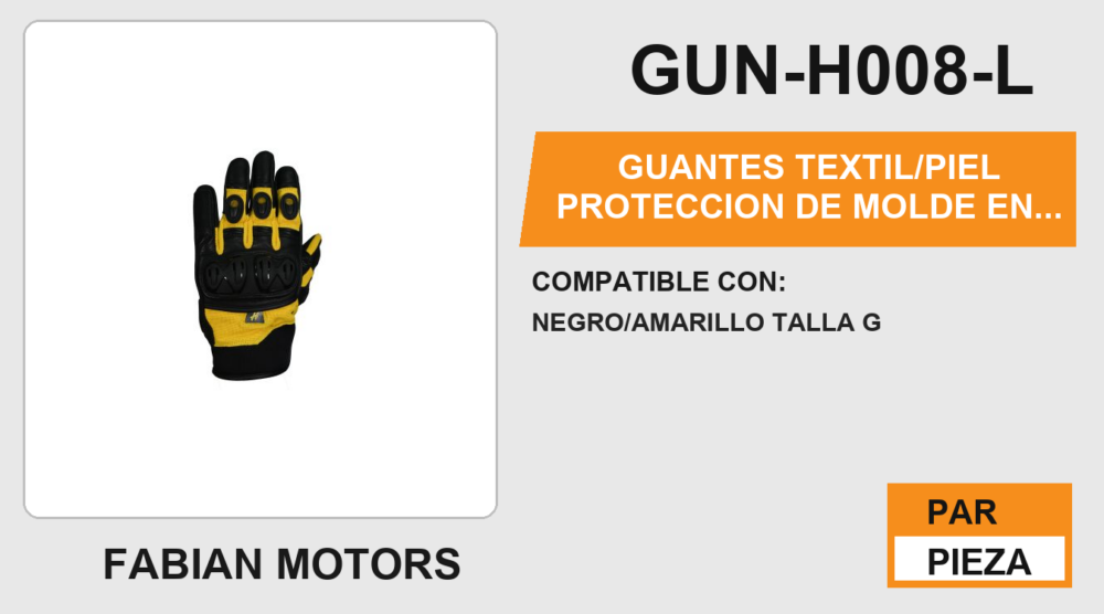 GUANTES TEXTIL/PIEL PROTECCION DE MOLDE EN NUDILLOS ANTIDERRAPANTE EN LA PALMA