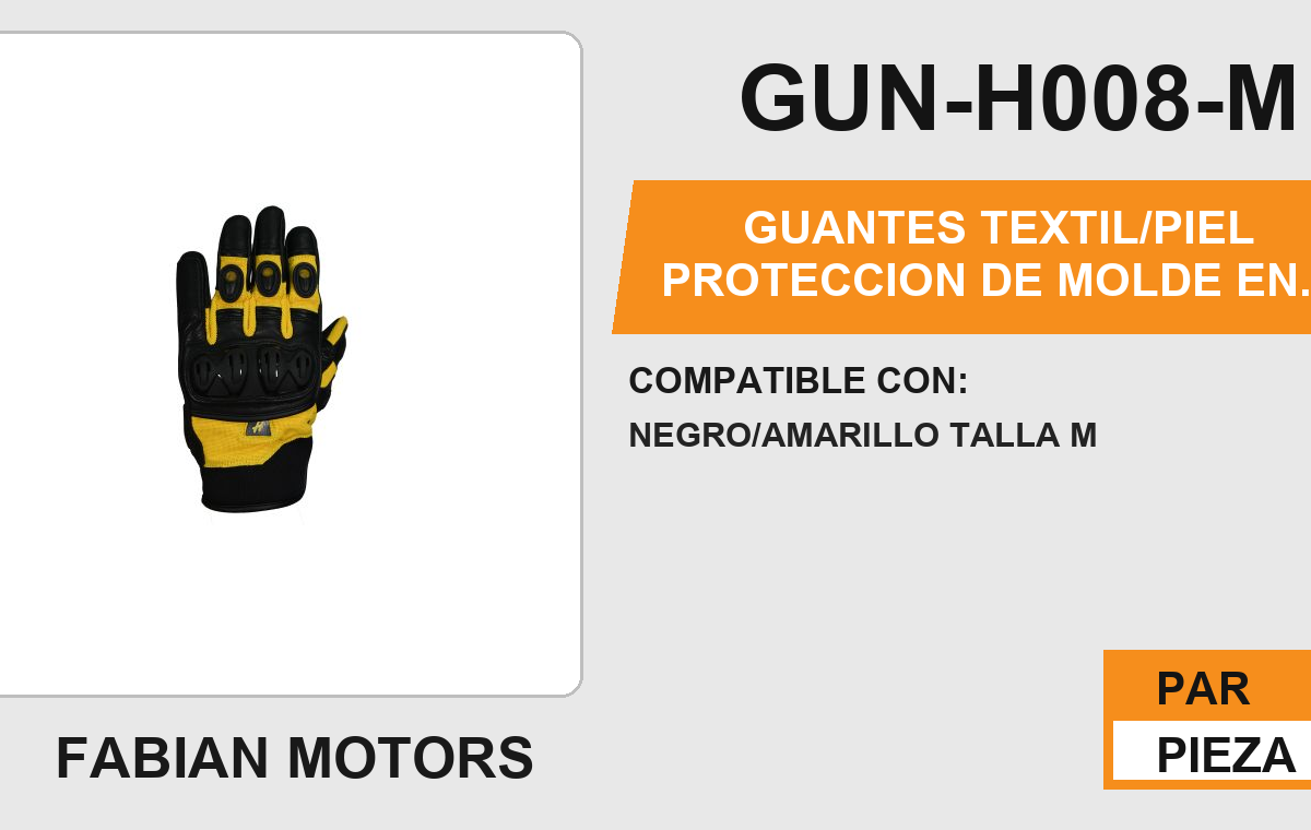 GUANTES TEXTIL/PIEL PROTECCION DE MOLDE EN NUDILLOS ANTIDERRAPANTE EN LA PALMA