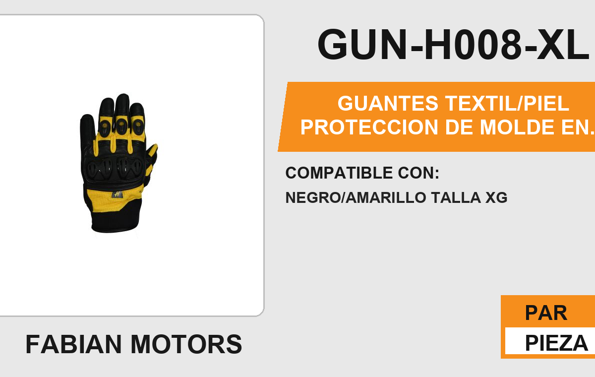 GUANTES TEXTIL/PIEL PROTECCION DE MOLDE EN NUDILLOS ANTIDERRAPANTE EN LA PALMA