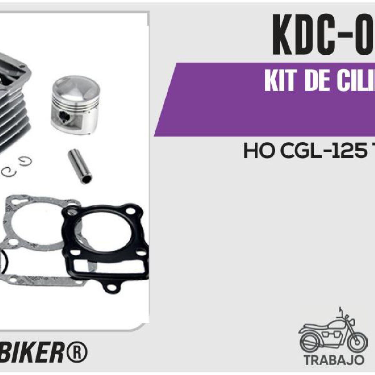 KIT DE CILINDRO PLATA-(KDC) JUEGO: CILINDRO, PERNO, PISTON, ANILLOS, SEGURO, EMPAQUE