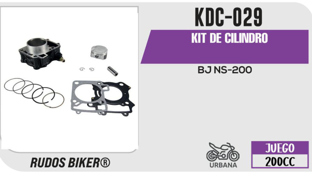 KIT DE CILINDRO NEGRO-(KDC) JUEGO: CILINDRO, PERNO, PISTON, ANILLOS, SEGURO, EMPAQUE