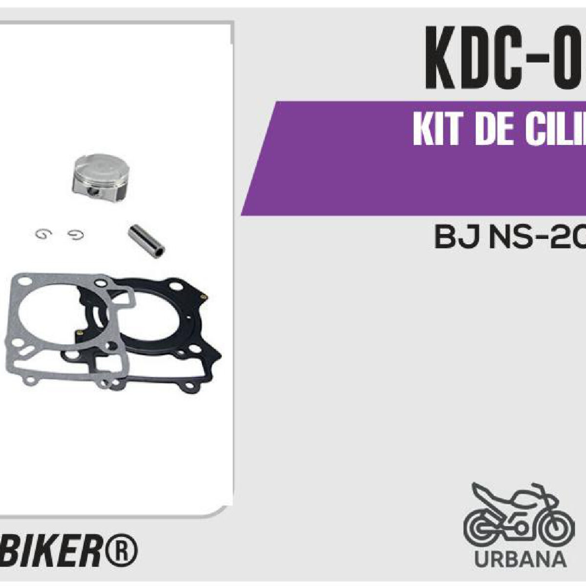 KIT DE CILINDRO NEGRO-(KDC) JUEGO: CILINDRO, PERNO, PISTON, ANILLOS, SEGURO, EMPAQUE