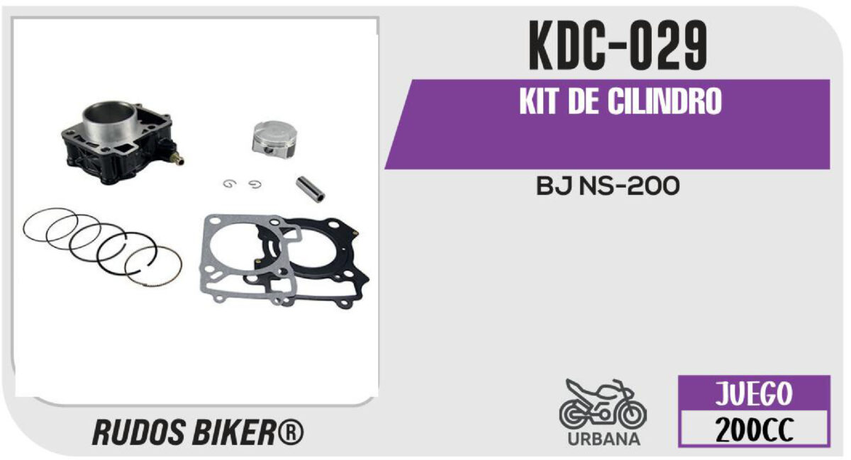 KIT DE CILINDRO NEGRO-(KDC) JUEGO: CILINDRO, PERNO, PISTON, ANILLOS, SEGURO, EMPAQUE