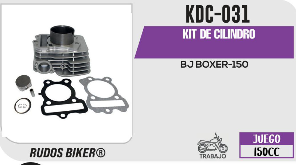 KIT DE CILINDRO PLATA-(KDC) JUEGO: CILINDRO, PERNO, PISTON, ANILLOS, SEGURO, EMPAQUE