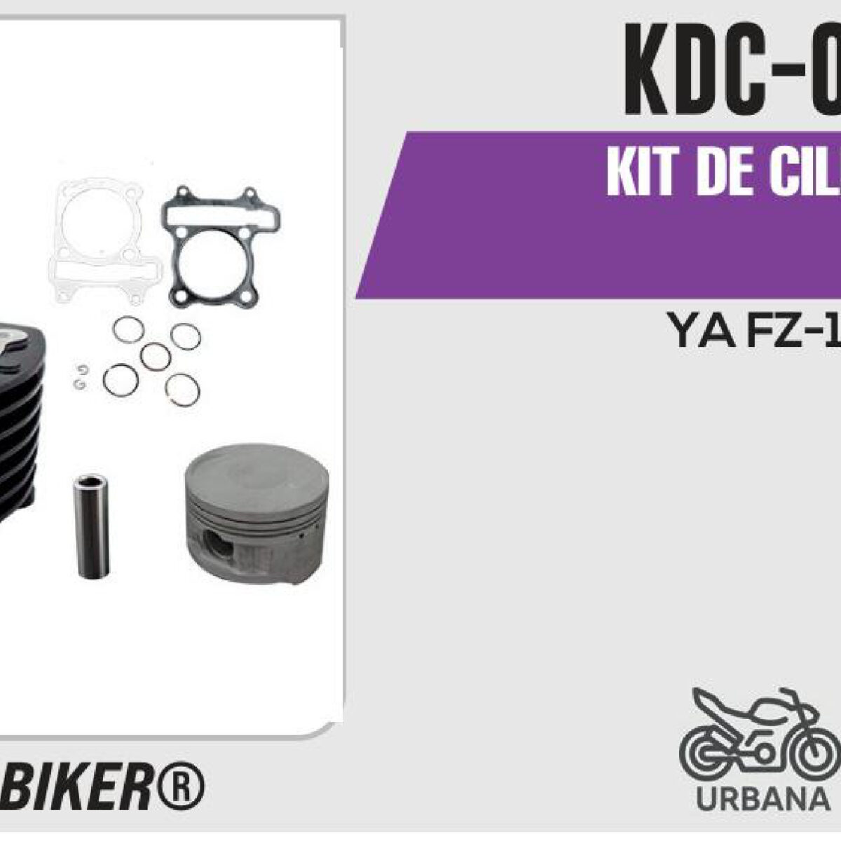 KIT DE CILINDRO NEGRO-(KDC) JUEGO: CILINDRO, PERNO, PISTON, ANILLOS, SEGURO, EMPAQUE