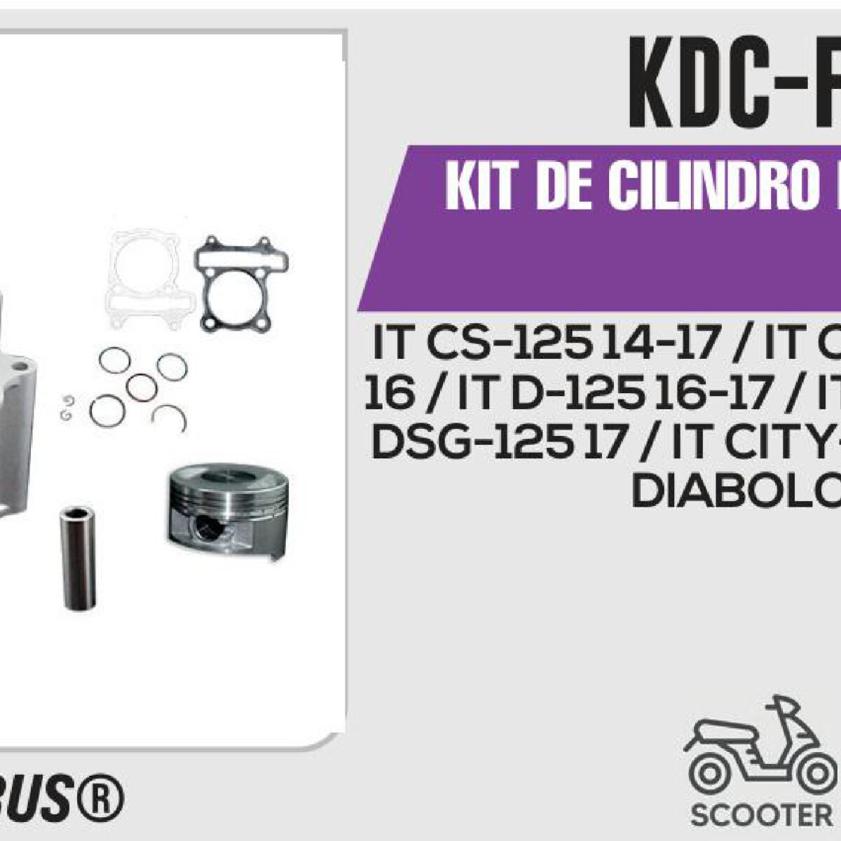 KIT DE CILINDRO PLATA JUEGO: CILINDRO, PERNO, PISTON, ANILLOS, SEGURO, EMPAQUE