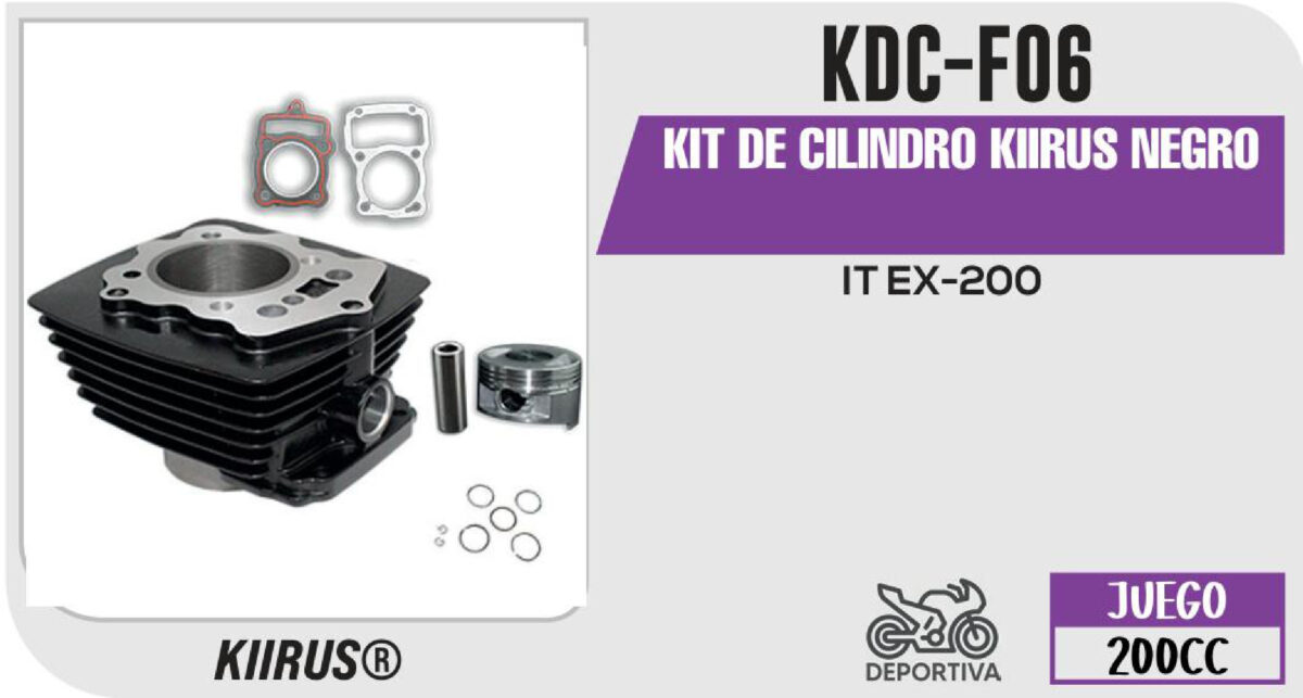 KIT DE CILINDRO NEGRO JUEGO: CILINDRO, PERNO, PISTON, ANILLOS, SEGURO, EMPAQUE