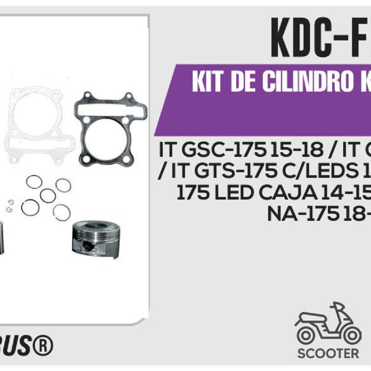 KIT DE CILINDRO PLATA JUEGO: CILINDRO, PERNO, PISTON, ANILLOS, SEGURO, EMPAQUE