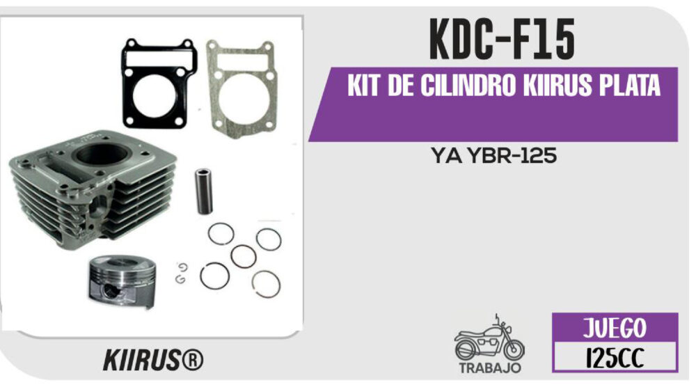 KIT DE CILINDRO PLATA JUEGO: CILINDRO, PERNO, PISTON, ANILLOS, SEGURO, EMPAQUE