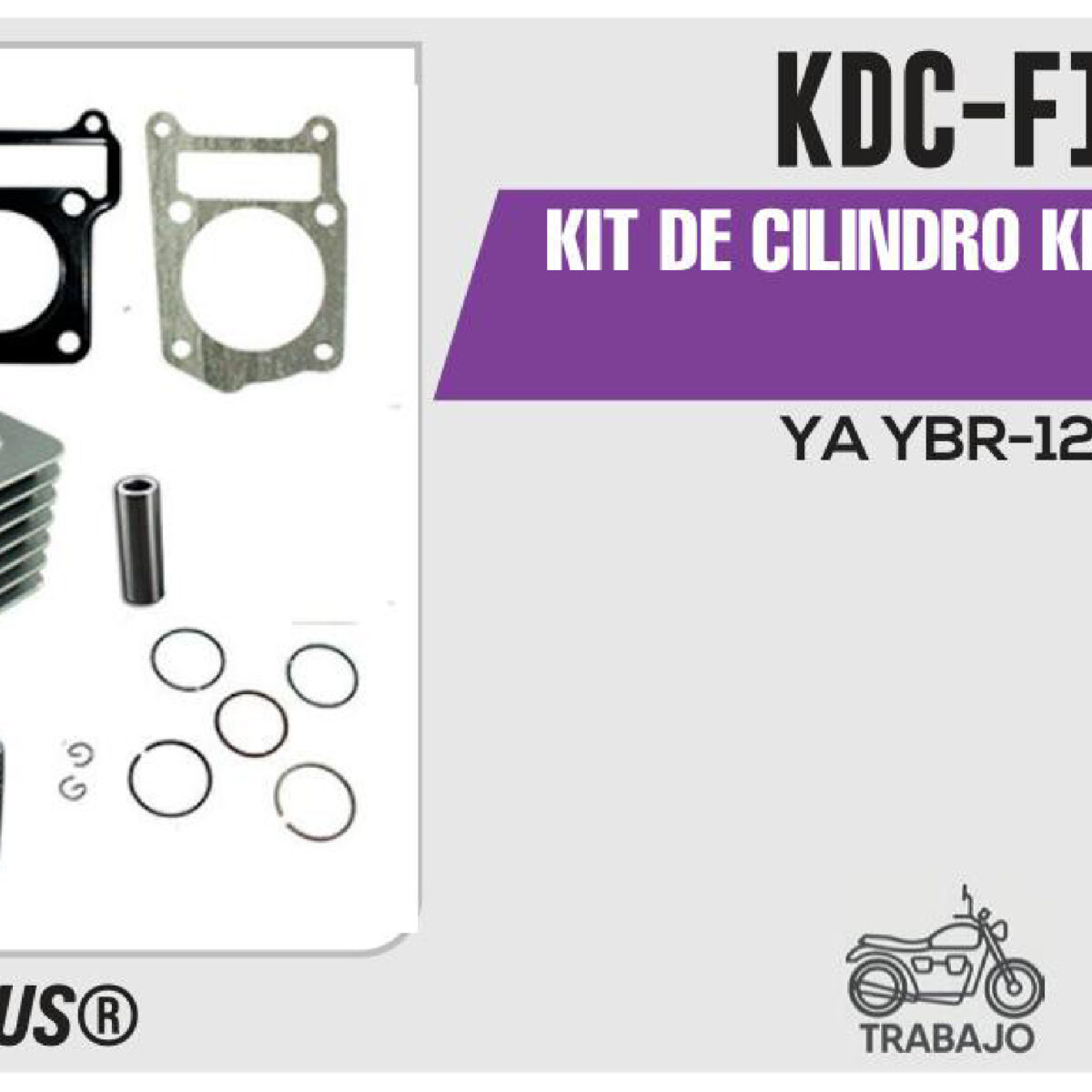 KIT DE CILINDRO PLATA JUEGO: CILINDRO, PERNO, PISTON, ANILLOS, SEGURO, EMPAQUE