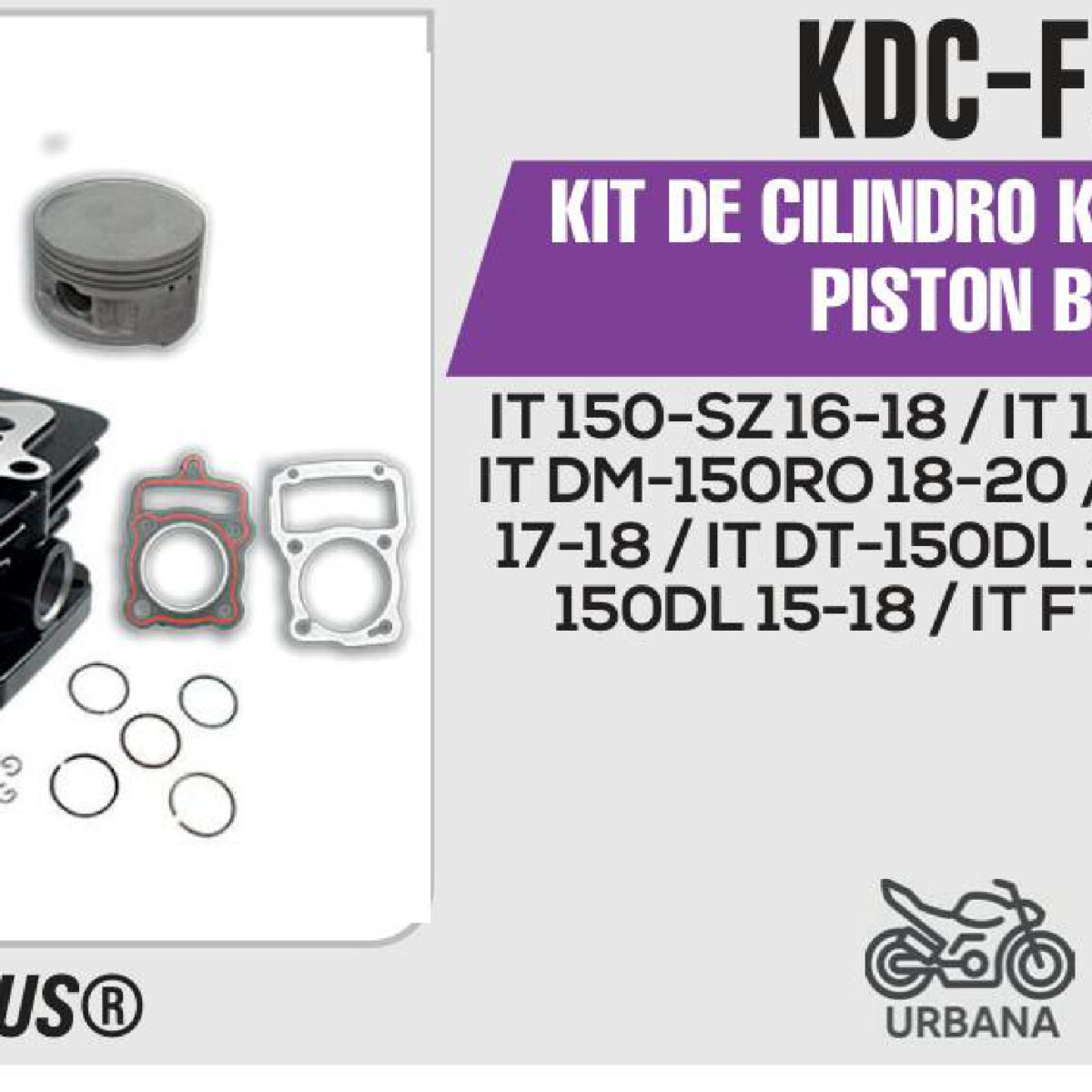 KIT DE CILINDRO NEGRO PISTON BAJO JUEGO: CILINDRO, PERNO, PISTON, ANILLOS, SEGURO, EMPAQUE