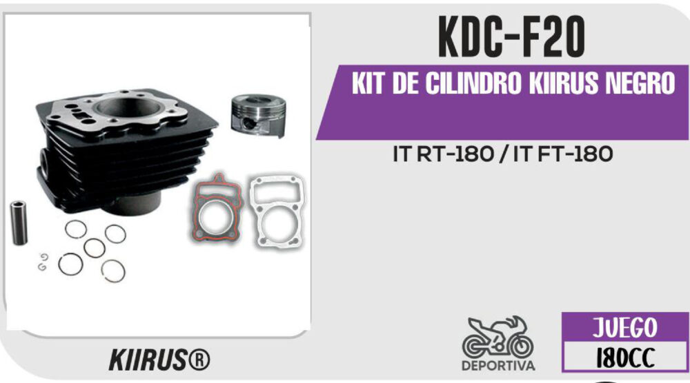 KIT DE CILINDRO NEGRO JUEGO: CILINDRO, PERNO, PISTON, ANILLOS, SEGURO, EMPAQUE