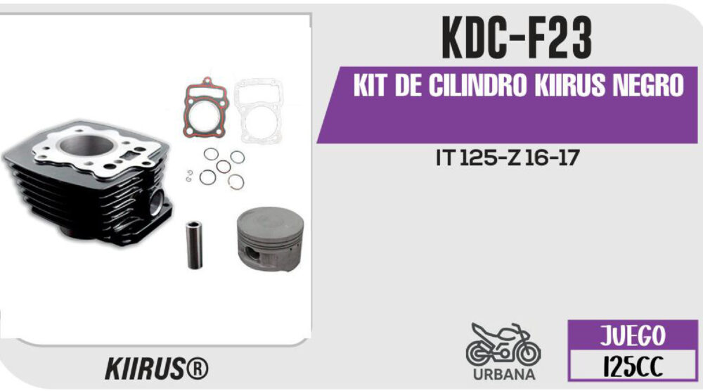 KIT DE CILINDRO NEGRO JUEGO: CILINDRO, PERNO, PISTON, ANILLOS, SEGURO, EMPAQUE