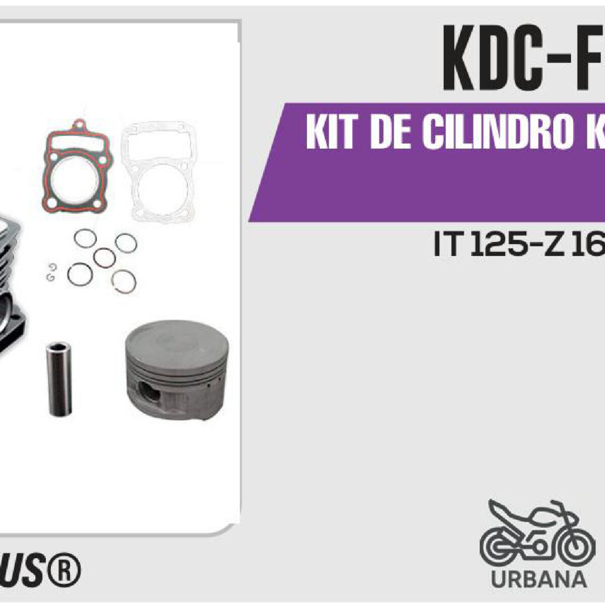 KIT DE CILINDRO NEGRO JUEGO: CILINDRO, PERNO, PISTON, ANILLOS, SEGURO, EMPAQUE