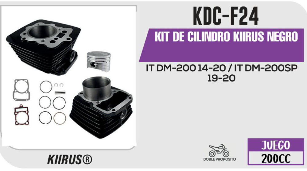 KIT DE CILINDRO NEGRO JUEGO: CILINDRO, PERNO, PISTON, ANILLOS, SEGURO, EMPAQUE