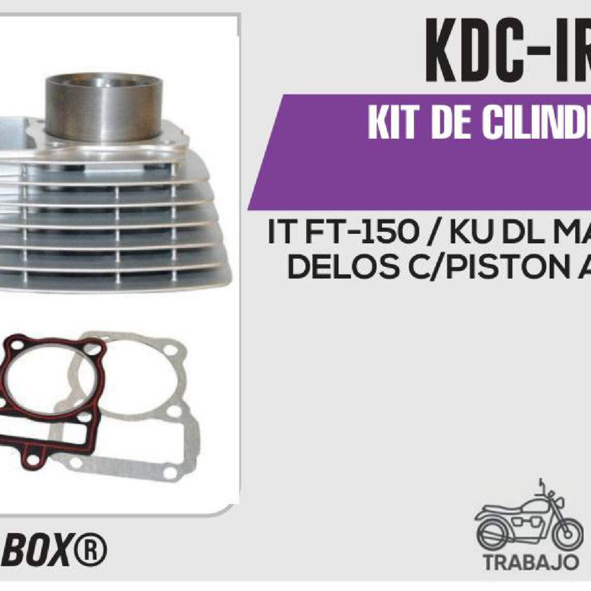 KIT DE CILINDRO PLATA-(KDC) JUEGO: CILINDRO, PERNO, PISTON, ANILLOS, SEGURO, EMPAQUE
