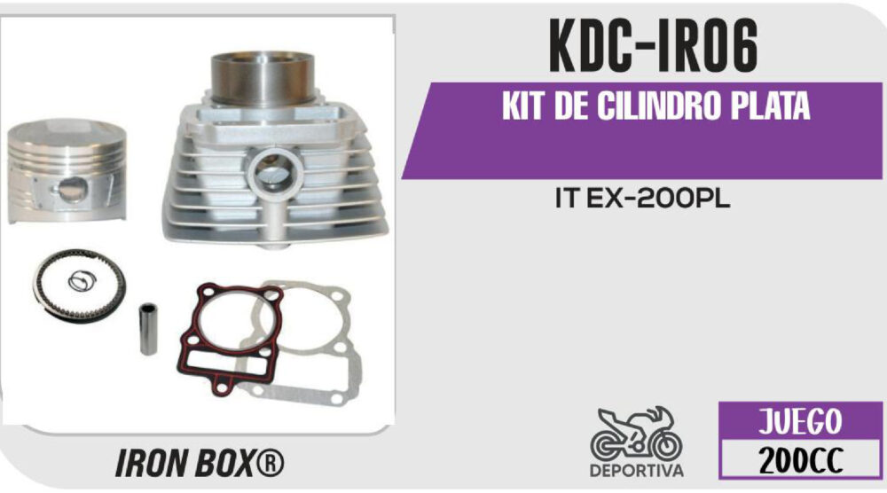 KIT DE CILINDRO PLATA-(KDC) JUEGO: CILINDRO, PERNO, PISTON, ANILLOS, SEGURO, EMPAQUE