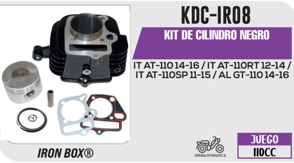 KIT DE CILINDRO NEGRO-(KDC) JUEGO: CILINDRO, PERNO, PISTON, ANILLOS, SEGURO, EMPAQUE
