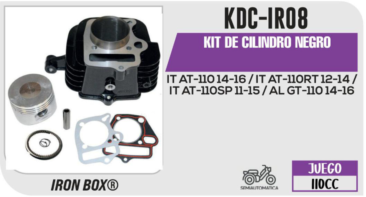 KIT DE CILINDRO NEGRO-(KDC) JUEGO: CILINDRO, PERNO, PISTON, ANILLOS, SEGURO, EMPAQUE