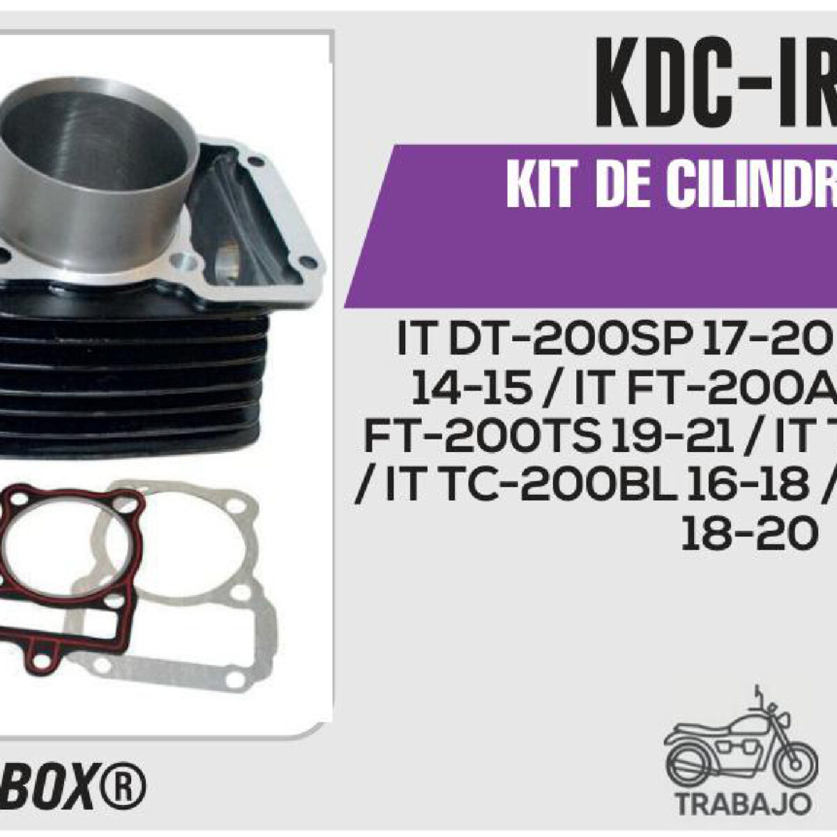 KIT DE CILINDRO NEGRO-(KDC) JUEGO: CILINDRO, PERNO, PISTON, ANILLOS, SEGURO, EMPAQUE