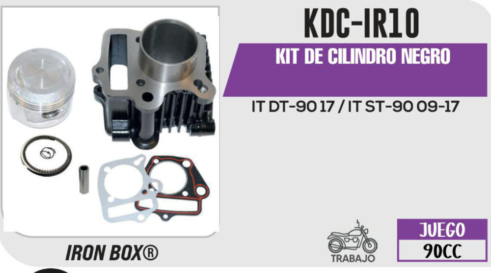 KIT DE CILINDRO NEGRO-(KDC) JUEGO: CILINDRO, PERNO, PISTON, ANILLOS, SEGURO, EMPAQUE