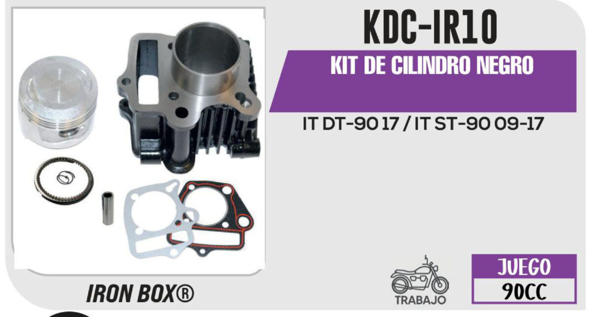 KIT DE CILINDRO NEGRO-(KDC) JUEGO: CILINDRO, PERNO, PISTON, ANILLOS, SEGURO, EMPAQUE