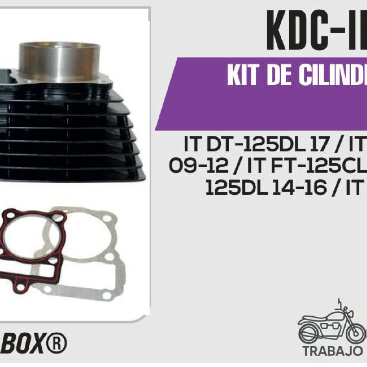 KIT DE CILINDRO NEGRO-(KDC) JUEGO: CILINDRO, PERNO, PISTON, ANILLOS, SEGURO, EMPAQUE