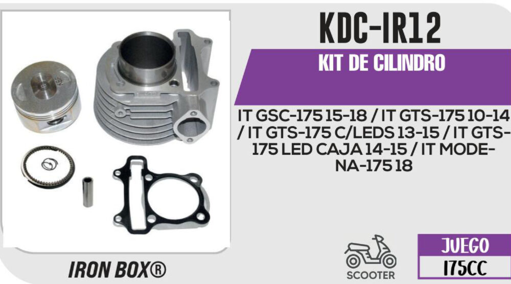 KIT DE CILINDRO PLATA-(KDC) JUEGO: CILINDRO, PERNO, PISTON, ANILLOS, SEGURO, EMPAQUE