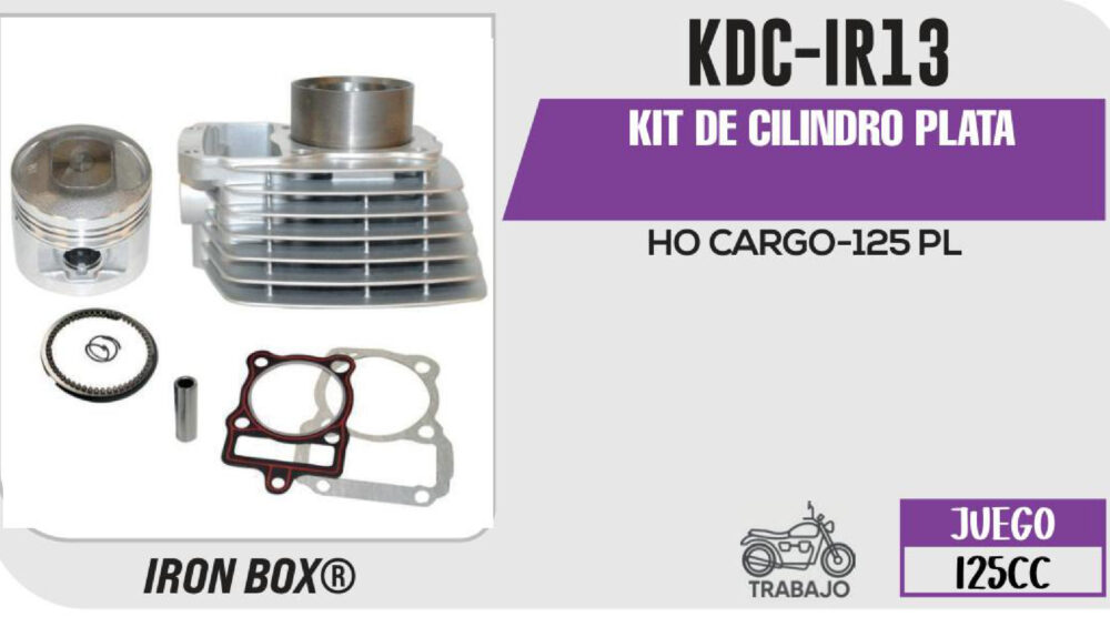 KIT DE CILINDRO PLATA-(KDC) JUEGO: CILINDRO, PERNO, PISTON, ANILLOS, SEGURO, EMPAQUE