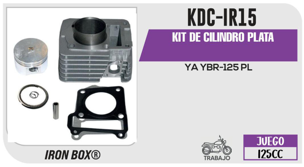 KIT DE CILINDRO PLATA-(KDC) JUEGO: CILINDRO, PERNO, PISTON, ANILLOS, SEGURO, EMPAQUE